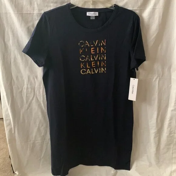 calvin klein t shirt dress plus size Calvin Klein Women's Performance Plus Size Cotton T-Shirt Dress Blue Size  1X - Bed Bath & Beyond